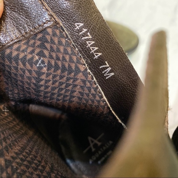 Aquatalia Ihana Water Resistant Lace Up Green Suede Heeled Boot 7M - Picture 9 of 13